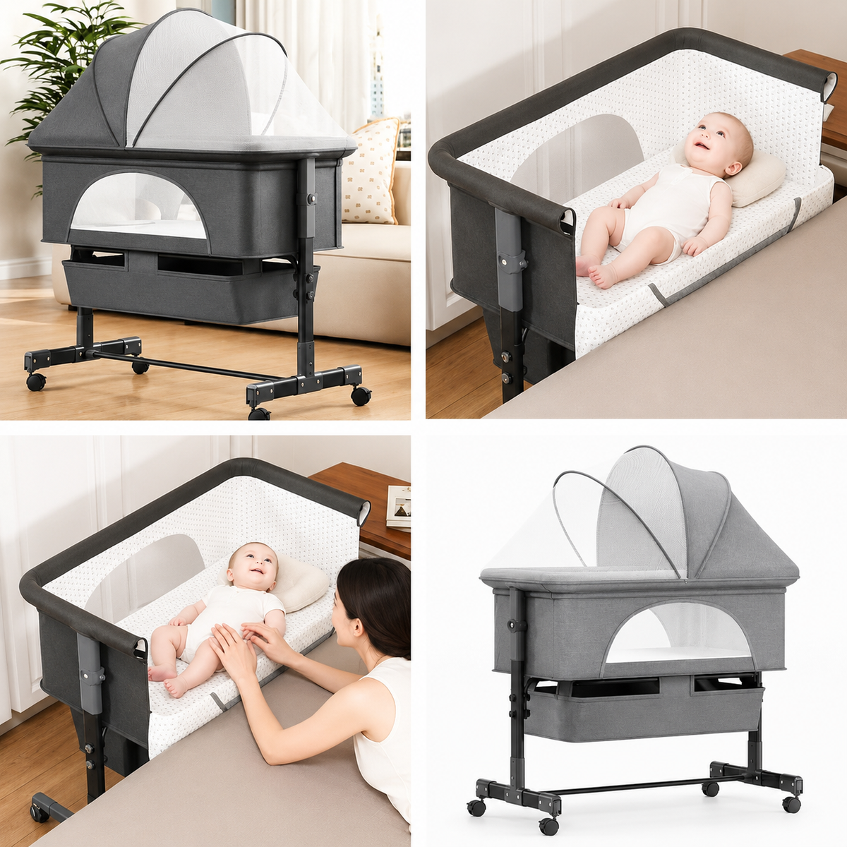 Berceau Bébé Multifonction Premium avec Moustiquaire