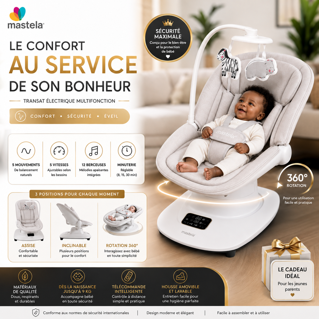 👶 Transat Électrique Multifonction Mastela